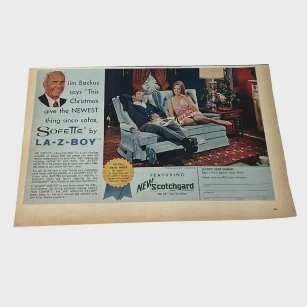 1970 Sofette by La-Z-Boy Original Vintage Print Ad